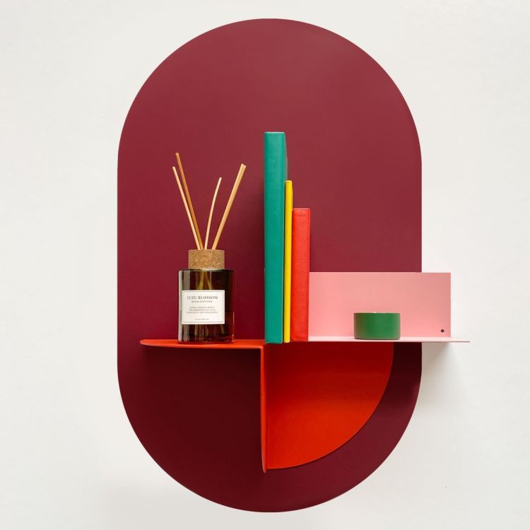 Burgundy magnetic sticker in ovale shape - from Groovy Magnets 