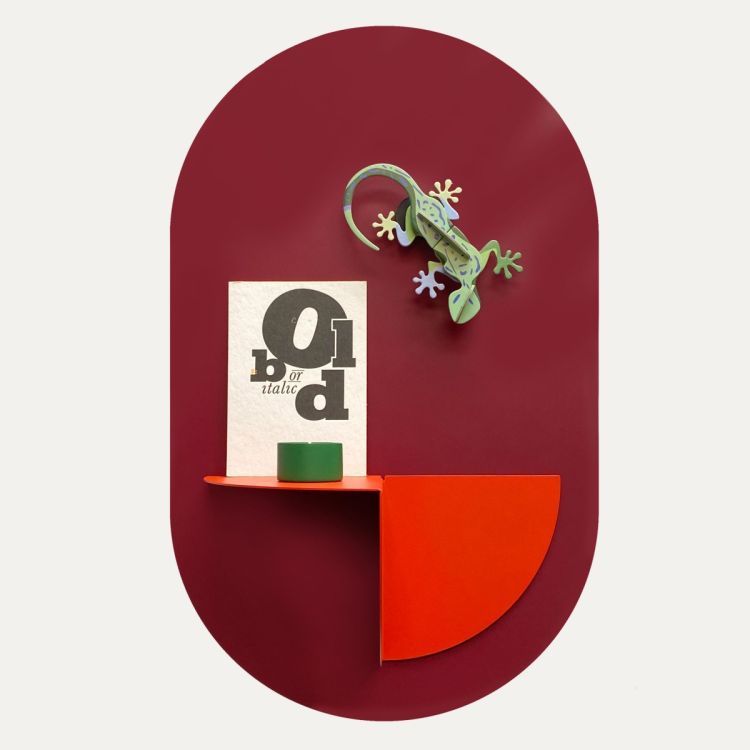 Burgundy magnetic sticker in ovale shape - from Groovy Magnets 