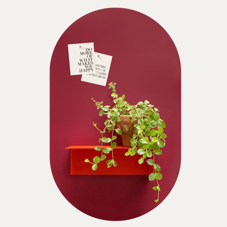 Burgundy magnetic sticker in ovale shape - from Groovy Magnets 