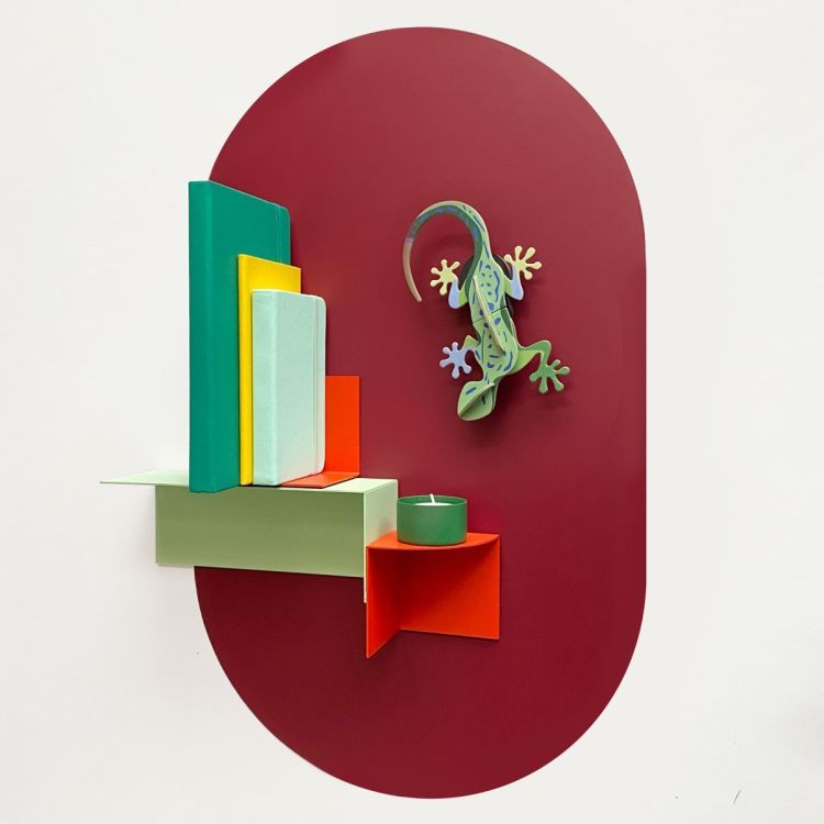 Burgundy magnetic sticker in ovale shape - from Groovy Magnets 