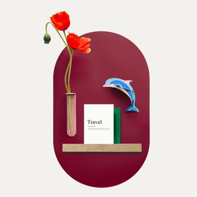 Burgundy magnetic sticker in ovale shape - from Groovy Magnets 