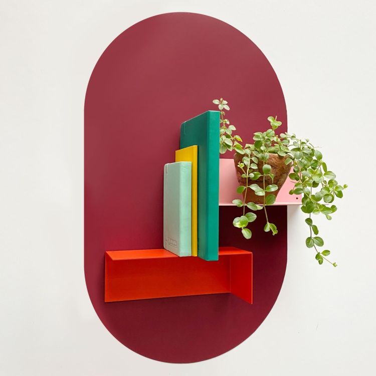 Burgundy magnetic sticker in ovale shape - from Groovy Magnets 