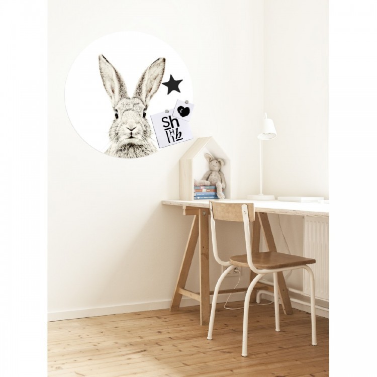 Sticker magnétique Lapin de Groovy Magnets - autocollant rond, sticker mural imprimé animal